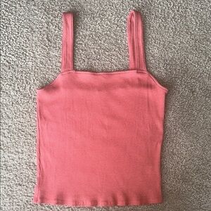 Express Pink Fitted Ribbed Tank Top